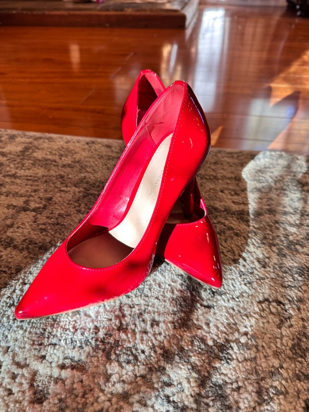 BCBGeneration Red Patent Pointed-Toe Pumps